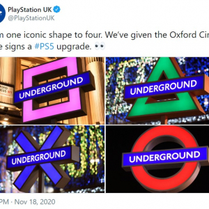 ロンドン地下鉄をジャックしたPlayStation 5のプロモーション 「イケてる広告だね」「マイクロソフト店舗の前でこれ」