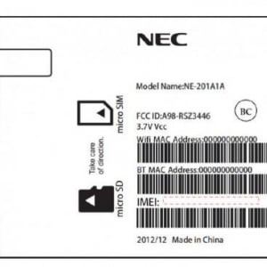 NECカシオ米国モデル「NE-201A1A」がFCCの認証を取得