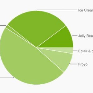 世界中で使われているAndroidのバージョン別シェア（2012年12月）、Jelly Beanのシェアが10%を超す