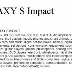 Samsung、「Galaxy S Mate」、「 Galaxy S Impact」、「Galaxy S Act」、「Galaxy S Rev」を商標出願