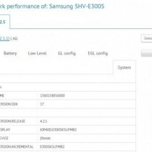 Samsung SHV-E300S（Galax S IV?）がGL Benchmarkの公式サイトに登場、フルHDディスプレイ・1890MHz駆動のSnapdragon S4 Proを搭載