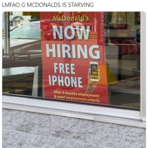 アメリカのマクドナルドが掲出した求人広告が笑いを誘う 「こういう茶番より最低賃金上げるほうが先じゃね？」「5か月後には大量解雇が待っている」