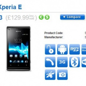 Xperia E（SIMロックフリー版）が英Cloveで発売開始