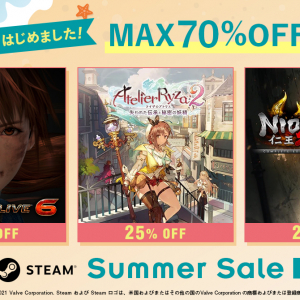 最大70%オフ！DOA6やライザ2がSteamでお得に買える「Steam Summer Sale」開催！