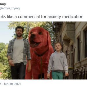 映画版『おおきいあかい クリフォード』のワンシーンが「精神安定剤のCMにしか見えない」というツイートが話題
