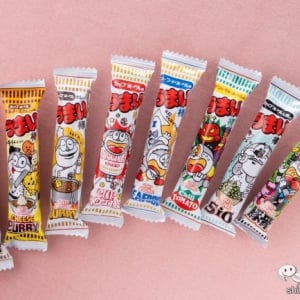 50周年コラボ！限定 『うまい棒 カップヌードル味』定番味8種類を食べくらべ