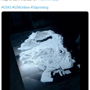 3Dプリントされた『グランド・セフト・オートV』サンアンドレアスのマップ 「次回作はバイスシティ？」「アート作品として欲しいくらいだ」