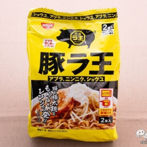 本物もやしでレンチン調理！ 『日清豚ラ王 アブラ、ニンニク、ショウユ 2食パック』を作ってみた！【二郎系インスタント麺】