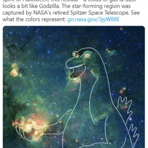 NASAが“ゴジラ星雲（Godzilla Nebula）”の画像を公開 「見えなくもない」「あくまで想像ということな」