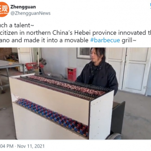 「一体なぜ？」「資本主義がイノベーションを生み出す」 炭火で串焼きが焼けるピアノを自作してしまった中国人男性