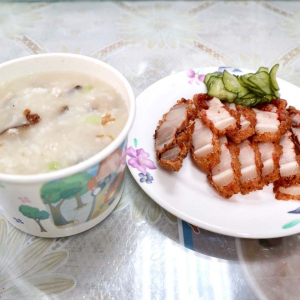 【台湾おすすめグルメ】台北「三娘香菇肉粥」のお粥と豚肉の唐揚げを実食レポ