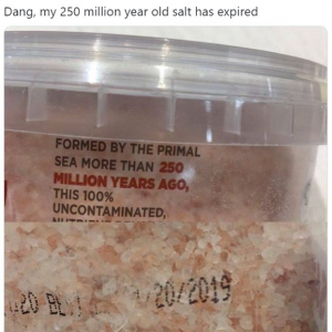 SNSで定期的に話題になる「賞味期限切れになった2億5000万年前の岩塩」のツイートにまた注目集まる 「塩の賞味期限じゃなくて容器の使用期限じゃないの？」「めっちゃ資本主義」