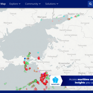 アゾフ海入口で足止めに!?　船舶位置情報サービス『MarineTraffic』でもロシア軍ウクライナ侵攻の影響大