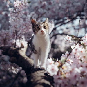 「桜の木で出会った猫がすごく美人だった」桜と猫のベストショットに11万件以上のいいねが寄せられる大きな反響が！！