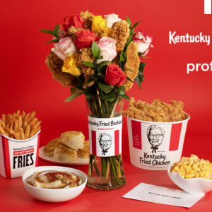 アメリカのKFCが母の日用フラワーアレンジメントのDIYキット「Kentucky Fried Buckquet」を発表