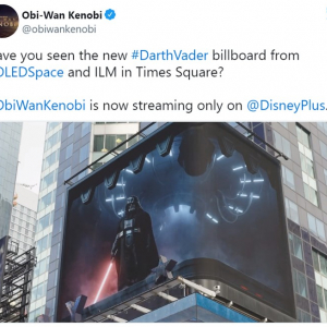タイムズ・スクエアに登場したダース・ベイダーの3D広告が話題、ドラマ『オビ＝ワン・ケノービ』のプロモーション