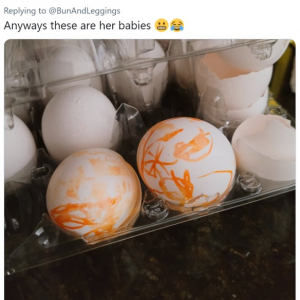 卵の殻に顔を描き、別れを告げてから卵を割る5歳児 「子どもの不気味な行動と面白い行動は紙一重」「ちょっとしたホラーストーリー」