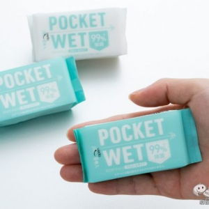 【新発売】ミニバッグに入る超小型・手のひらサイズが使いやすい！ 『POCKET WET（ポケットウエット）』で、身の回りアイテムをキレイに清潔にしよう