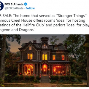 『ストレンジャー・シングス 未知の世界』シーズン4に登場した「クリールの家」が150万ドル（約2億2000万円）で売りに出る