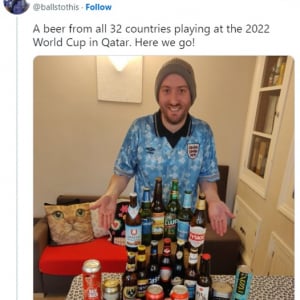FIFAワールドカップカタール2022出場国のビールを揃えたサッカーファン 日本代表のビールは？