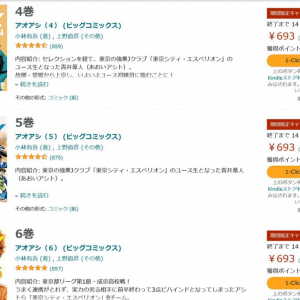 小林有吾先生の人気サッカー漫画「アオアシ」の4巻～30巻が『Amazon』Kindleで50％ポイント還元