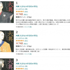 NHKドラマ10で放送中の男女逆転「大奥」 よしながふみ先生の原作コミックス全19巻がKindleで期間限定50％ポイント還元！
