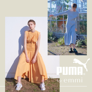 ベージュとラベンダーの配色にきゅん。春コーデを惹き立てる｢emmi×PUMA」新作スニーカーは、見逃し厳禁！