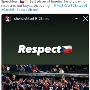 大谷翔平のメッセージに歓喜するチェコ野球協会 「言葉が出ない。史上最高の野球選手がウチの選手に敬意を表してくれている」