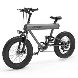 極太タイヤ電動アシスト自転車「KW20-S」。1回の充電で約80km走行可能