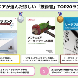 技術書選びの参考に！エンジニアが選んだ「欲しい」技術書TOP20の上位3冊を紹介