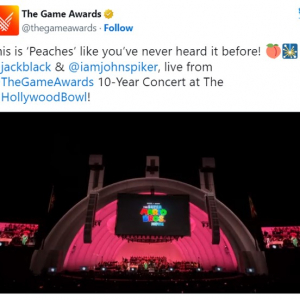 The Game Awardsの10周年コンサートで『Peaches』を熱唱するジャック・ブラック 「映画で泣いてこれ観てまた泣いた」「マジで良い歌」