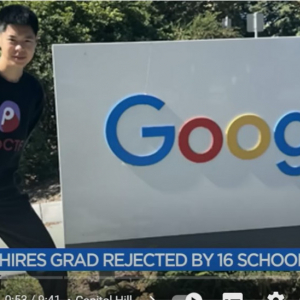 成績優秀な18歳なのに大学16校不合格 →Googleが採用