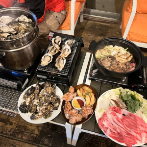 【和歌山県印南町】「MARINE-Q」の牡蠣小屋が今年も好評オープン中！牡蠣＆すき焼き食べ放題コースも登場