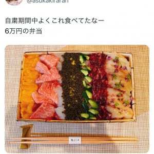 港区女子・南麻布の寿司屋での炎上騒動　明日花キララさん「自粛期間中よくこれ食べてたなー　6万円の弁当」ツイートに反響
