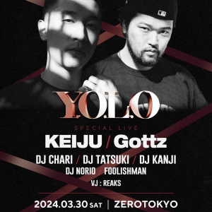 KEIJU、Gottz 出演 HIPHOPユースカルチャーイベント〈Y.O.L.O〉開催決定