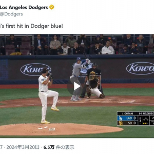 MLB開幕！　大谷翔平選手がダルビッシュ有投手からドジャース移籍後初ヒットを打ち盗塁も決める