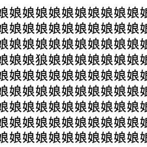 【脳トレ】「娘」の中に紛れて1つ違う文字がある！？あなたは何秒で探し出せるかな？？【違う文字を探せ！】