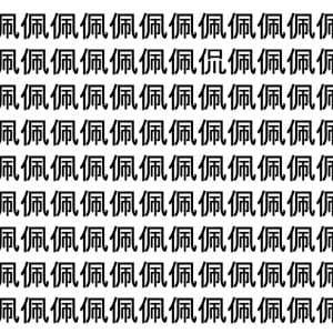 【脳トレ】「佩」の中に紛れて1つ違う文字がある！？あなたは何秒で探し出せるかな？？【違う文字を探せ！】