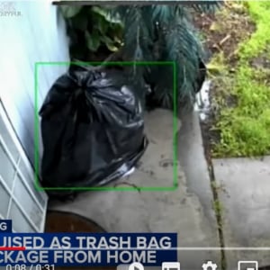 ゴミ袋に変装した宅配便泥棒がアメリカで話題