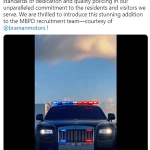リアル『バッドボーイズ』!? パトカーが高級車すぎるマイアミ・ビーチ警察