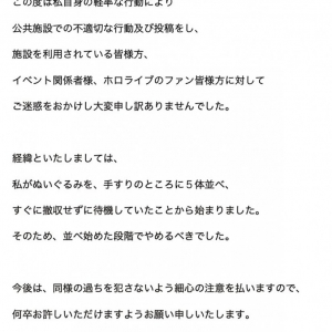 不適切な推し活をしたファン炎上で謝罪→ ホロライブ夏色まつりさんが励ましの言葉を送る→ しかし