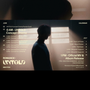 ENHYPEN、ニューアルバム『ROMANCE : UNTOLD』プロモーションカレンダー映像を公開