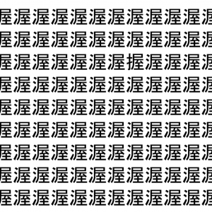 【脳トレ】「渥」の中に紛れて1つ違う文字がある！？あなたは何秒で探し出せるかな？？【違う文字を探せ！】