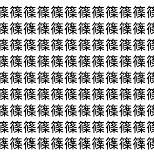 【脳トレ】「篠」の中に紛れて1つ違う文字がある！？あなたは何秒で探し出せるかな？？【違う文字を探せ！】