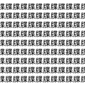 【脳トレ】「牒」の中に紛れて1つ違う文字がある！？あなたは何秒で探し出せるかな？？【違う文字を探せ！】