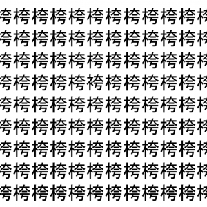 【脳トレ】「桍」の中に紛れて1つ違う文字がある！？あなたは何秒で探し出せるかな？？【違う文字を探せ！】