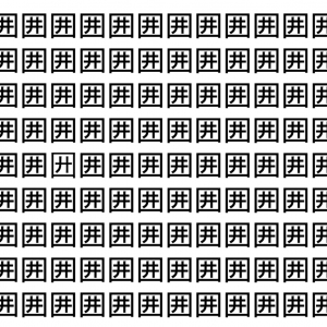 【脳トレ】「囲」の中に紛れて1つ違う文字がある！？あなたは何秒で探し出せるかな？？【違う文字を探せ！】