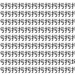 【脳トレ】「扝」の中に紛れて1つ違う文字がある！？あなたは何秒で探し出せるかな？？【違う文字を探せ！】