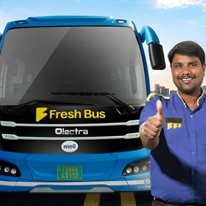 インドの長距離EVバス「Fresh Bus」が1,050万ドル調達、シェア拡大なるか｜定時運行率95％、異性との隣あわせを避ける仕組みも