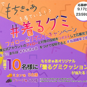 三幸製菓 新作グミ「もちきゅあ」9/9 登場！ グミ史上最ソフト食感、満足感＆栄養素ばっちり！ 着るグミ クッションが当たる X投稿プレゼントも注目